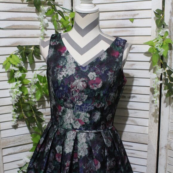 Tahari Jacquard Floral Fit and Flare Dress (1415) - Picture 3 of 16